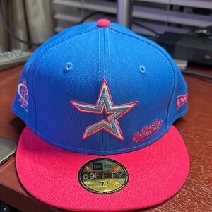 Astros Blue and Pink Star Embroidered Cap